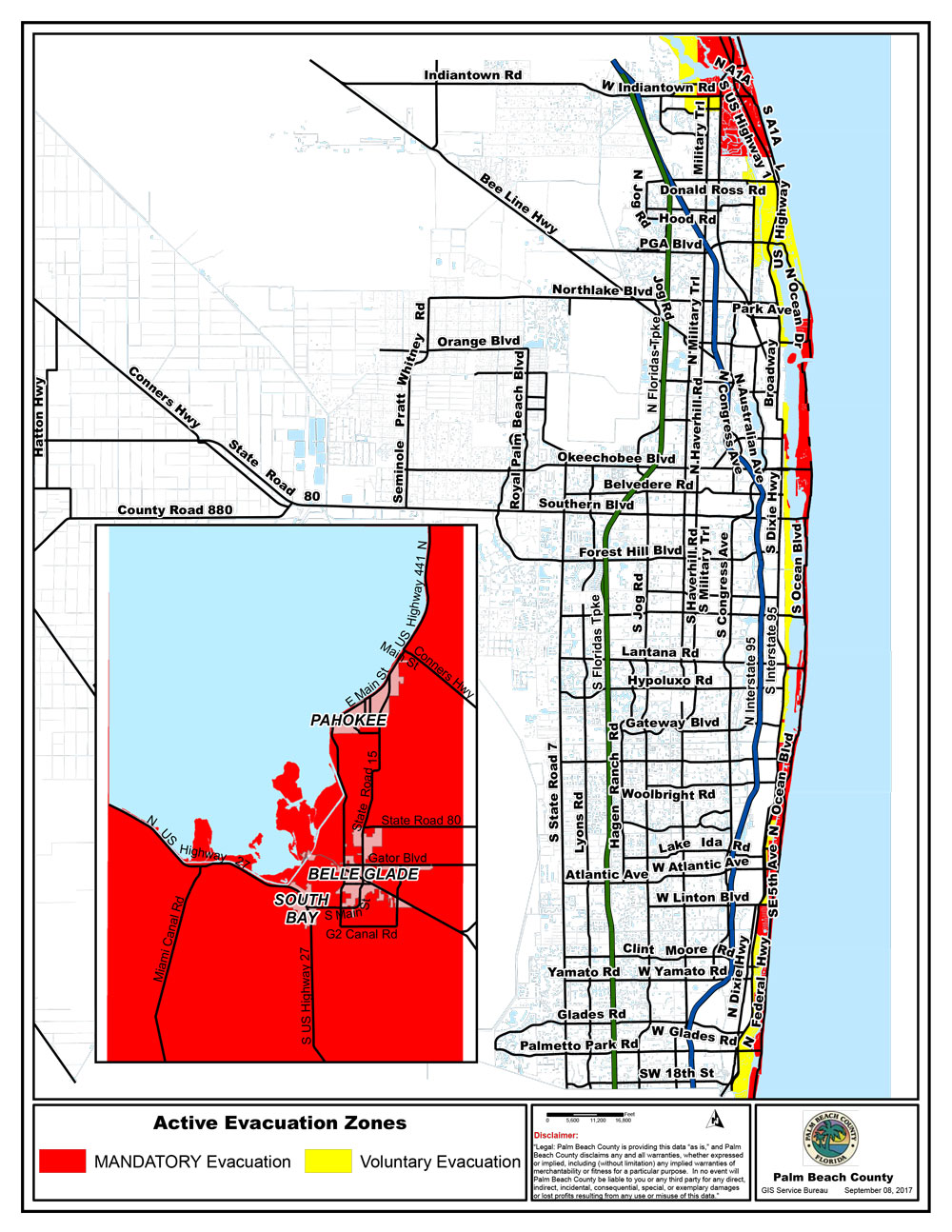 PBC|Evacuation Zones Map